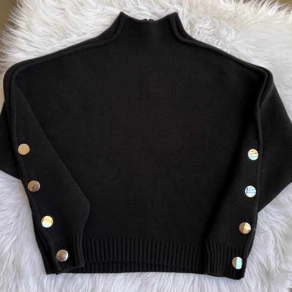 Ba&sh | Black Astana Metal Button Chunky Knit Sweater - Picture 3 of 8